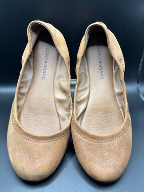 Lucky Brand Brown Leather Ballet Flats